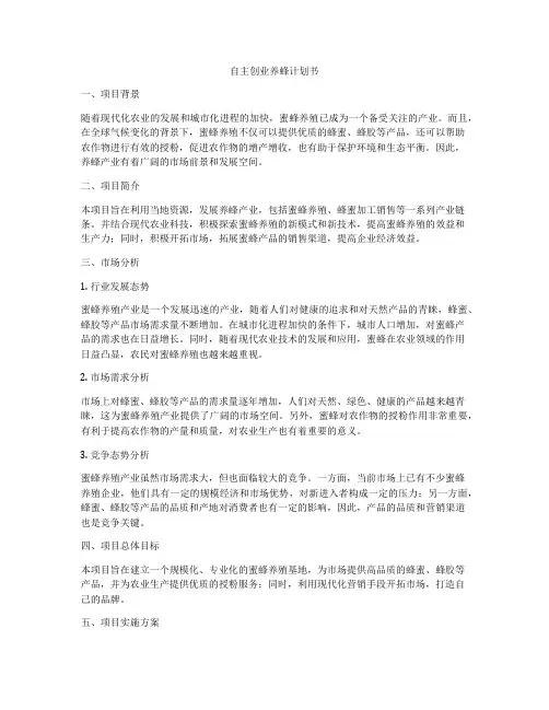 自主创业养蜂计划书