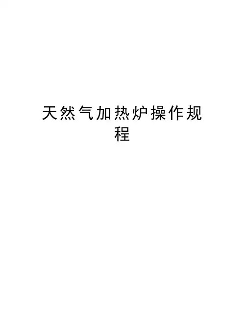 天然气加热炉操作规程知识分享