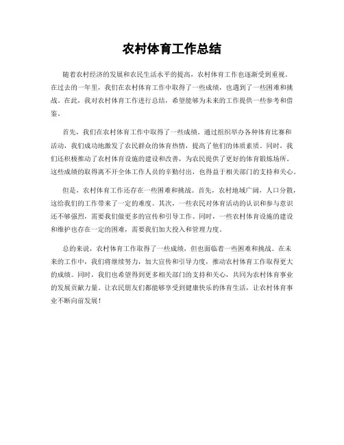 农村体育工作总结