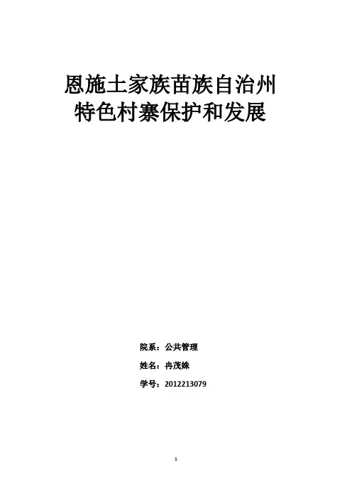 恩施特色民居建设