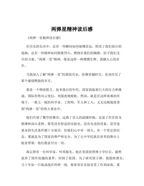 两弹星精神读后感