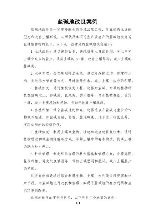 盐碱地改良案例