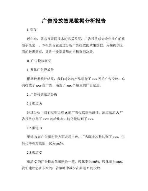 广告投放效果数据分析报告
