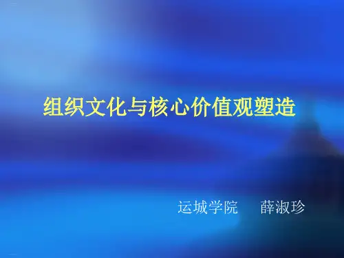 组织文化与核心价值观塑造培训教材(PPT50页)