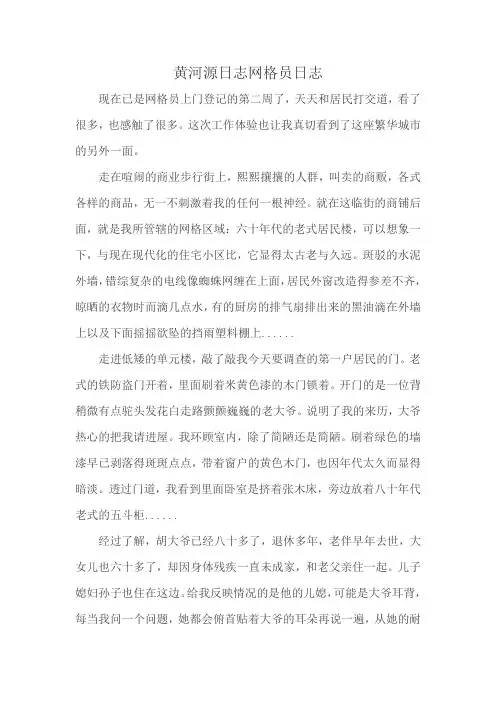 黄河源日志网格员日志