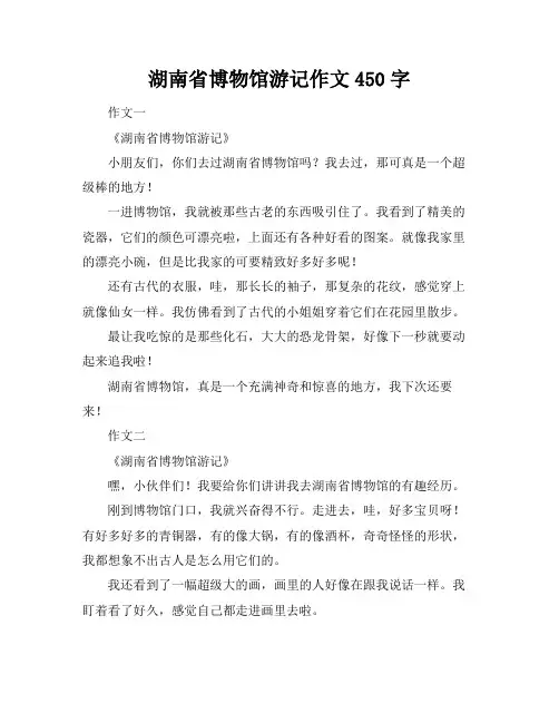 湖南省博物馆游记作文450字