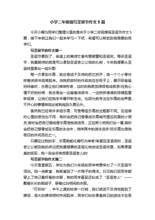 小学二年级描写圣诞节作文5篇