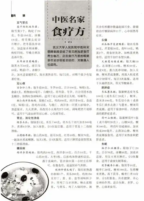中医名家食疗方