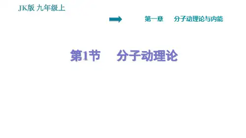 教科版九年级上册物理习题课件 1.1   分子动理论