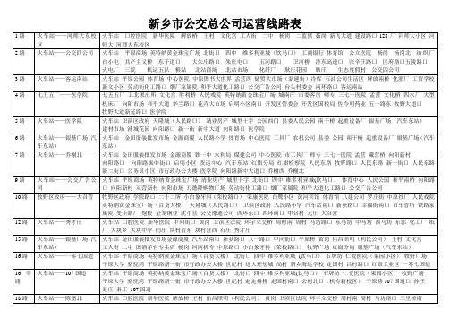 新乡市公交总公司运营线路表