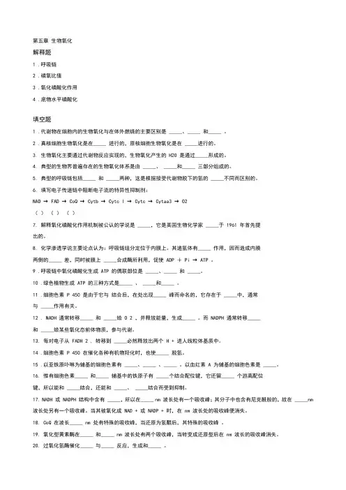 第五章 生物氧化(含答案)