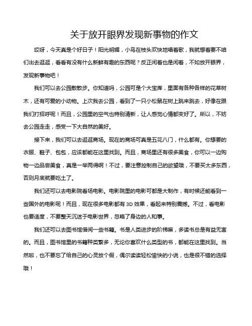 关于放开眼界发现新事物的作文