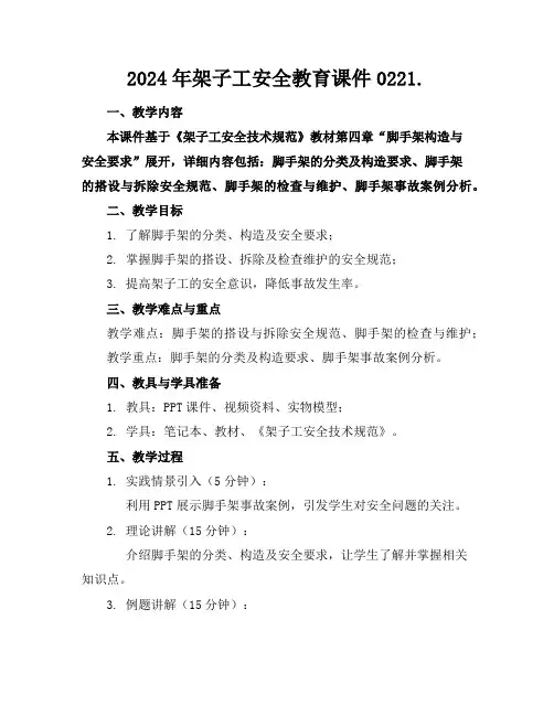 2024年架子工安全教育课件0221.