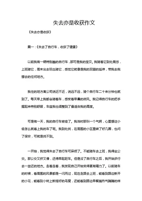 失去亦是收获作文