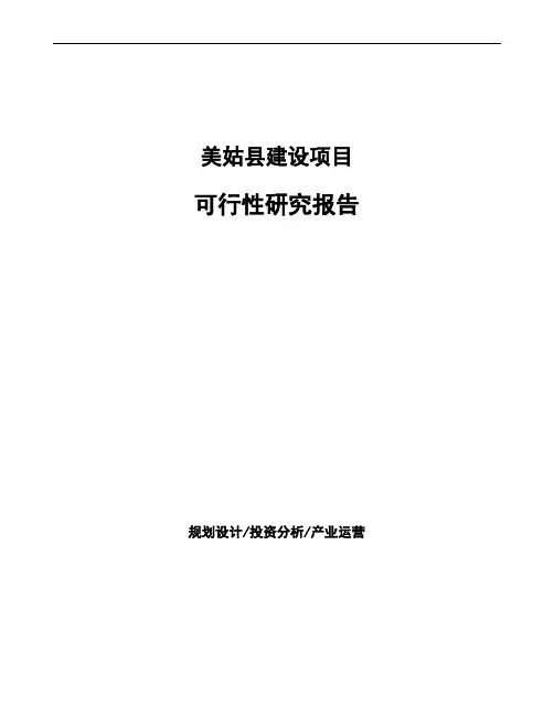 美姑县投资建设项目可行性研究报告如何编写(模板)