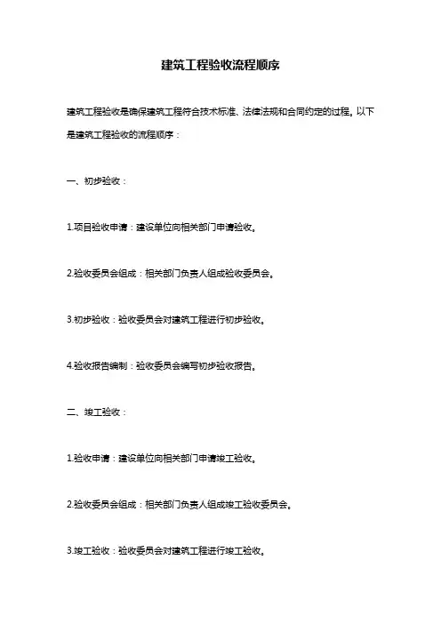 建筑工程验收流程顺序