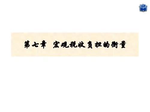 税收学原理-第七章宏观税收负担衡量-文档资料