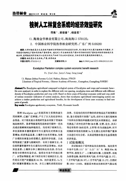 桉树人工林复合系统的经济效益研究