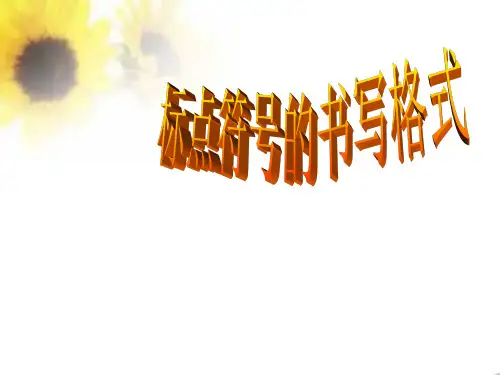 常用标点符号的书写格式