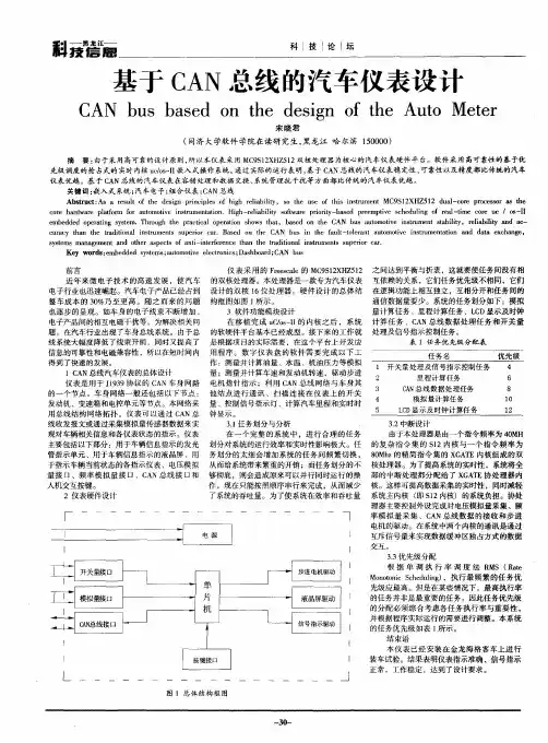 基于CAN总线的汽车仪表设计