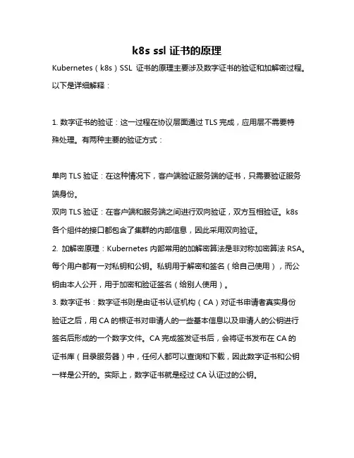 k8s ssl 证书的原理