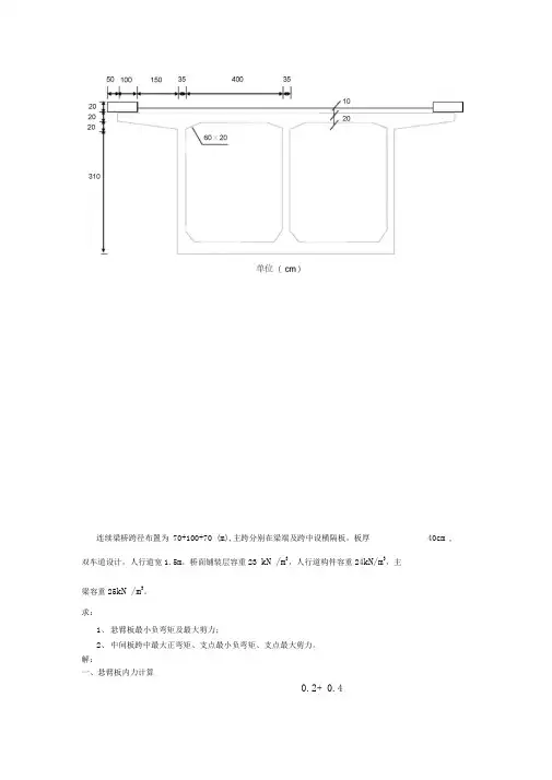 箱梁桥面板计算