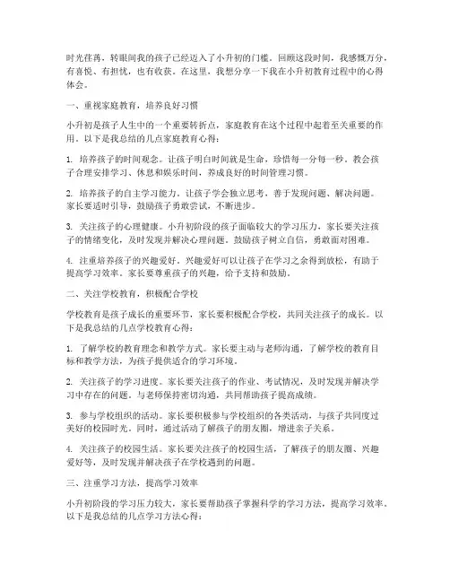 小升初教育心得体会