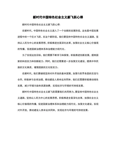 新时代中国特色社会主义新飞跃心得