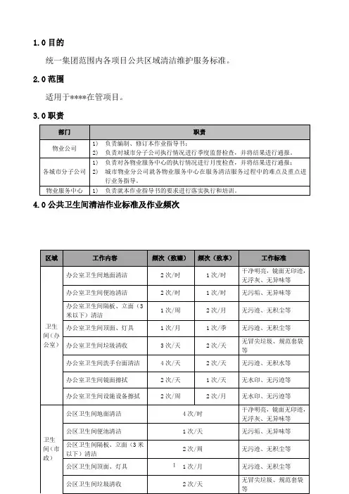 公共卫生间清洁作业指导书