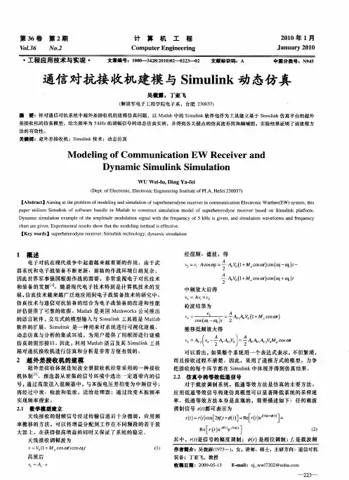通信对抗接收机建模与Simulink动态仿真