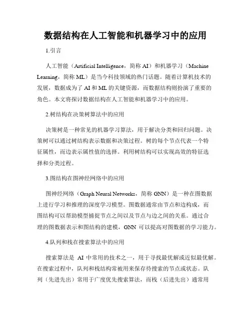 数据结构在人工智能和机器学习中的应用