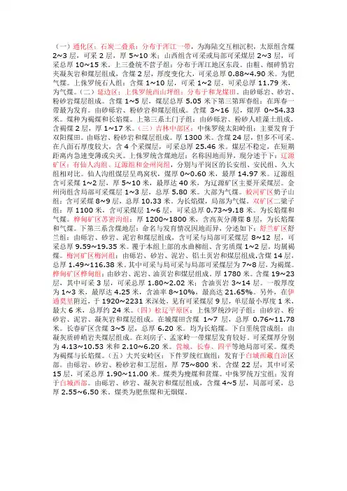 吉林省煤矿资源分布