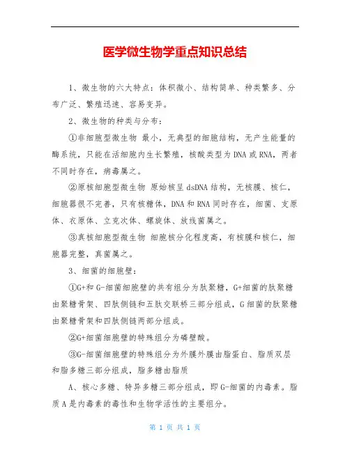 医学微生物学重点知识总结