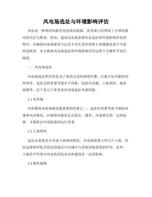 风电场选址与环境影响评估