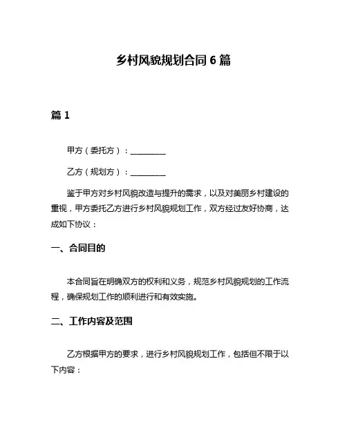 乡村风貌规划合同6篇