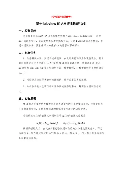 基于labview的AM调制解调设计