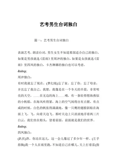 艺考男生台词独白
