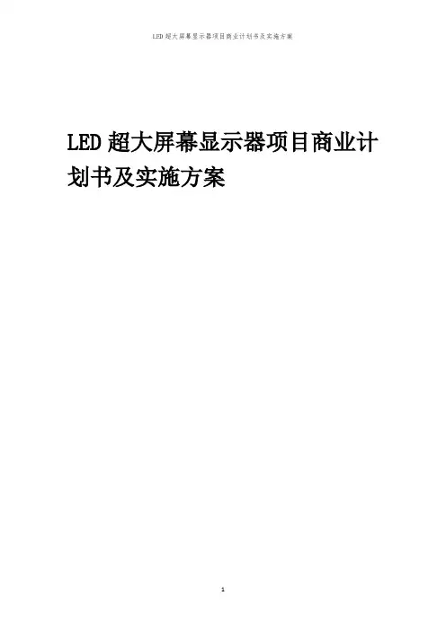 2024年LED超大屏幕显示器项目商业计划书及实施方案