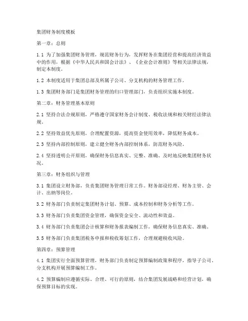 集团财务制度模板