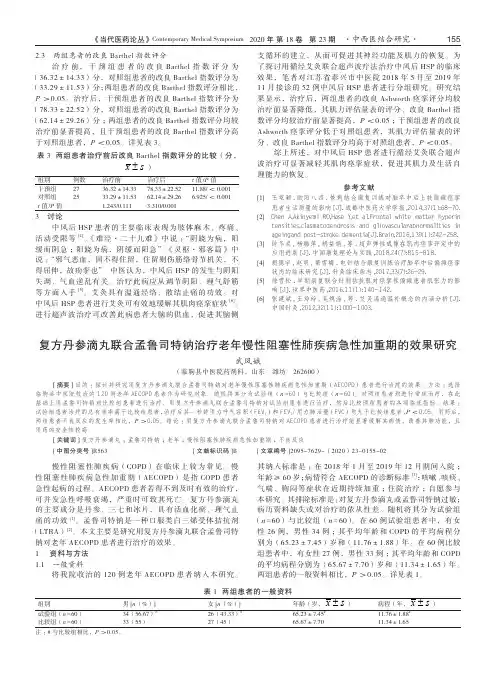 复方丹参滴丸联合孟鲁司特钠治疗老年慢性阻塞性肺疾病急性加重期的效果研究