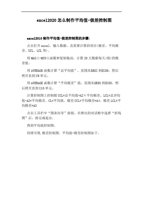 excel2020怎么制作平均值-极差控制图