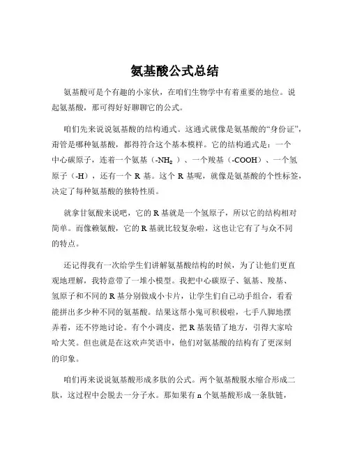 氨基酸公式总结