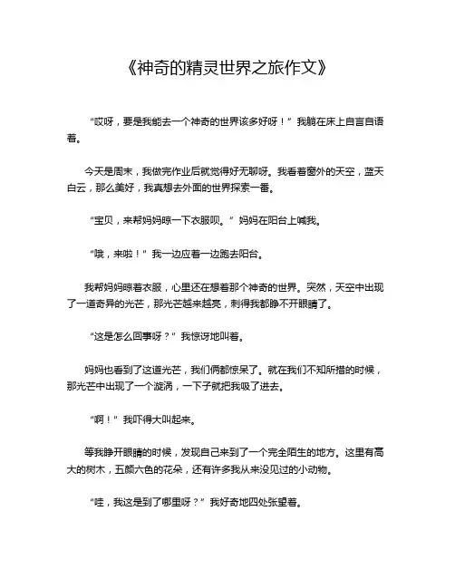  《神奇的精灵世界之旅作文》