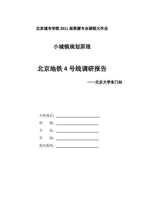 地铁4号线北大东门站调查报告
