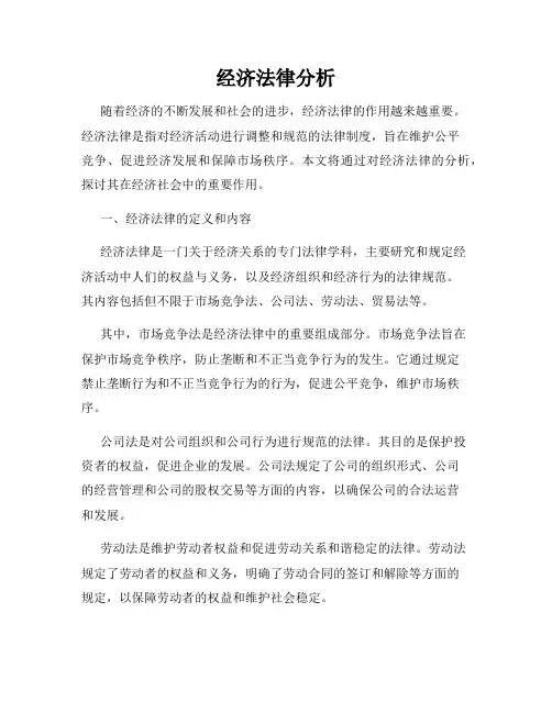 经济法律分析