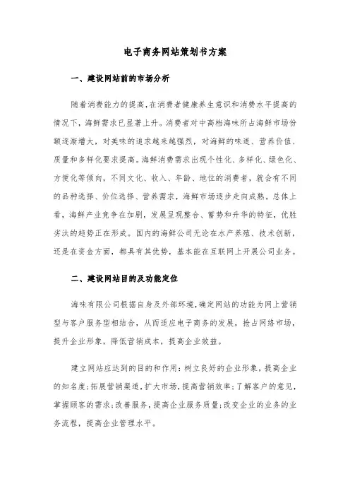 电子商务网站策划书方案(二篇)