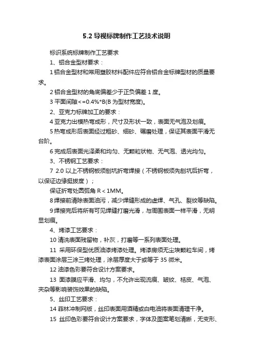 5.2导视标牌制作工艺技术说明