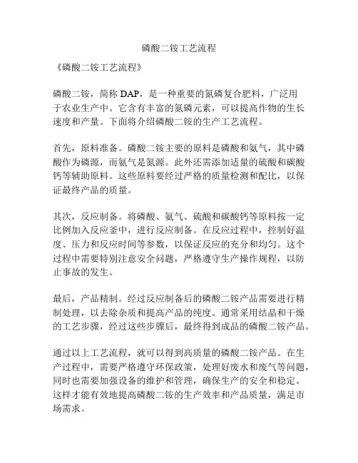 磷酸二铵工艺流程