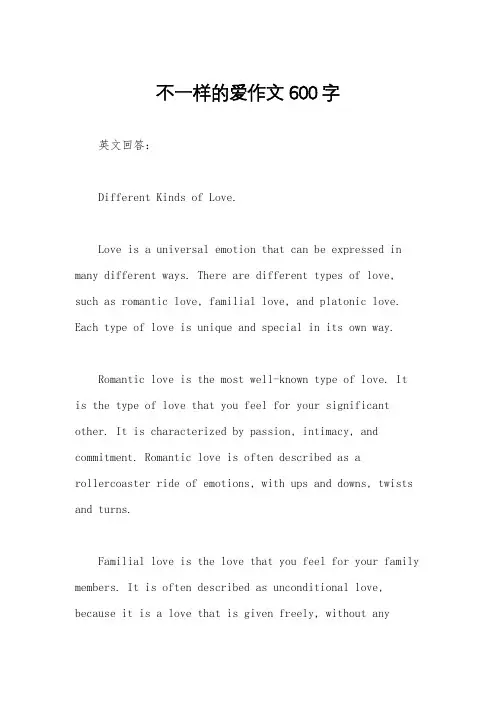 不一样的爱作文600字