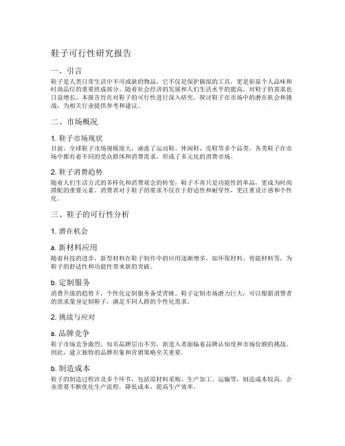 鞋子可行性研究报告
